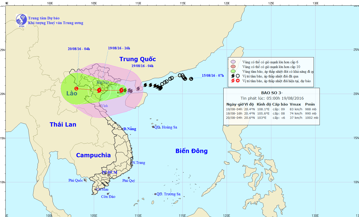 Đường[-]đi[-]vị[-]trí[-]cơn[-]bão[-]số[-]3[-]lúc[-]5[-]giờ[-][-]ngày[-]19[-]/8/2016[-]-[-]Nguồn:[-]Trung[-]tâm[-]dự[-]báo[-]Khí[-]tượng[-]Thuỷ[-]văn[-]Trung[-]ương